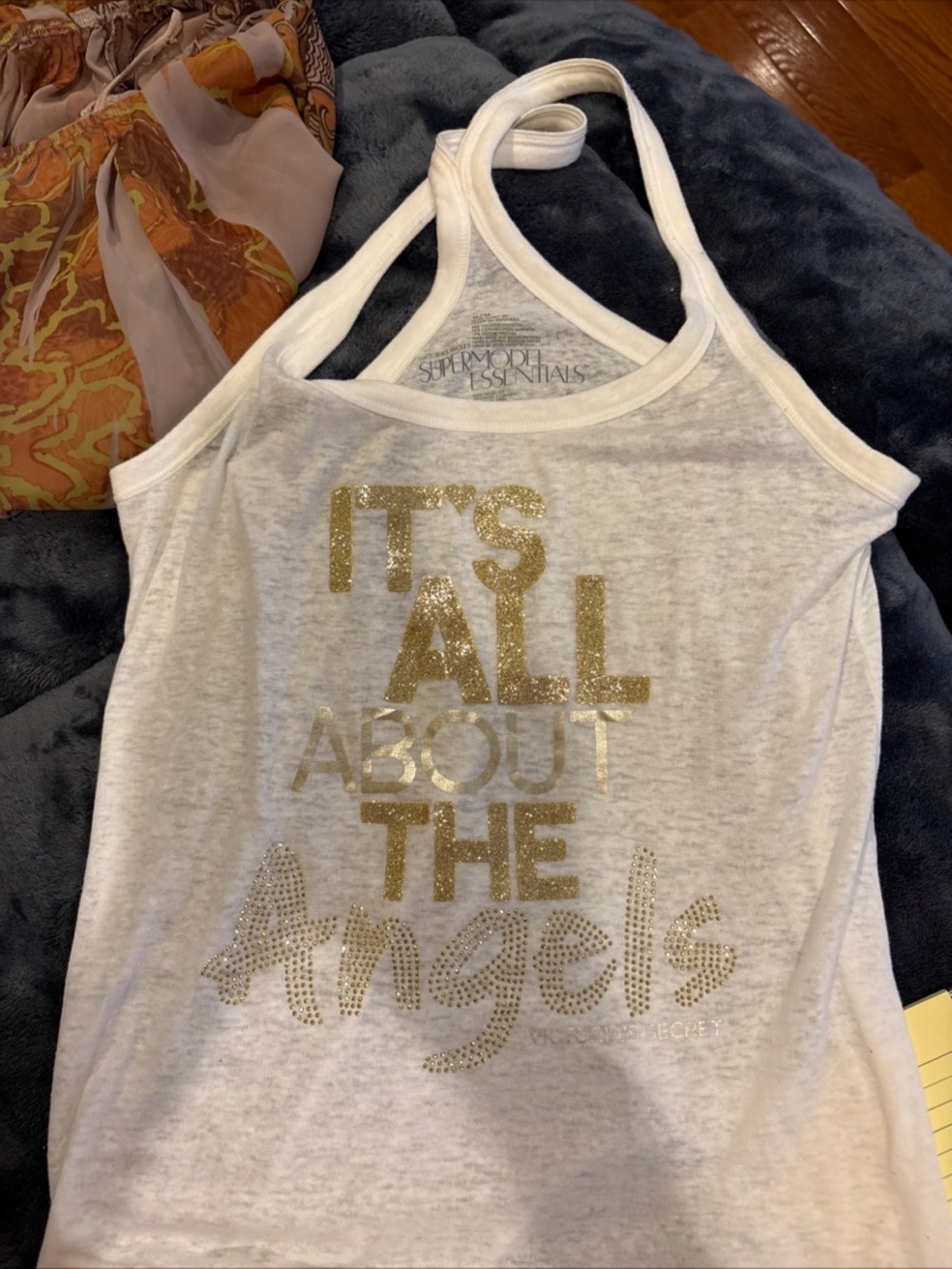 Victoria's Secret White Tank with Gold Print